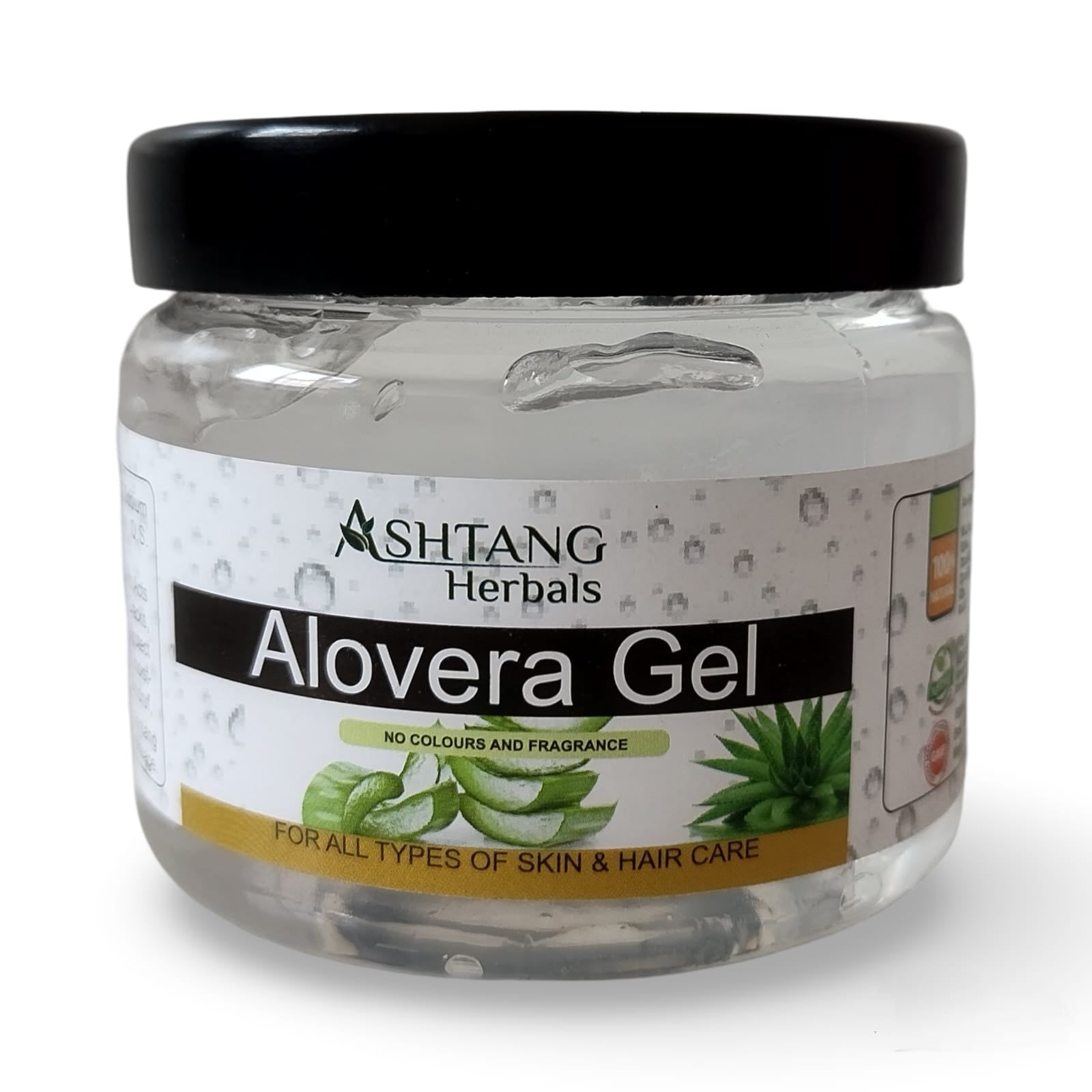 Jar of Ashtang Herbals Alovera Gel on a white background